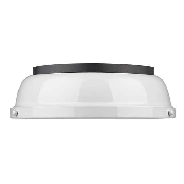 Duncan Black and White 14-Inch Two-Light Flush Mount, image 3
